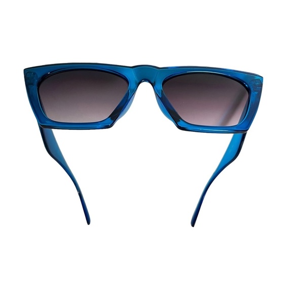 SUNGLASSES SUN GLASSES Blue Plastic Frames Cat Eye Shades Beach Vacation Summer - Picture 14 of 16